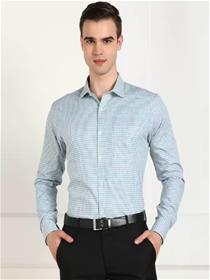Shirt for men slim fit checkered formal  (f)