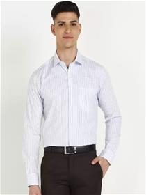 Men slim fit striped formal shirt (f)