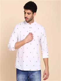 Men slim fit embroidered casual shirt (f)