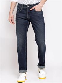 Men blue slim fit light fade stretchable jeans (my