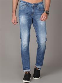 Men blue jean slim fit jeans(my)