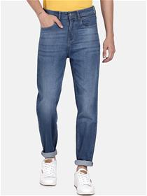 Men blue relaxed fit heavy fade stretchable jeans (my)