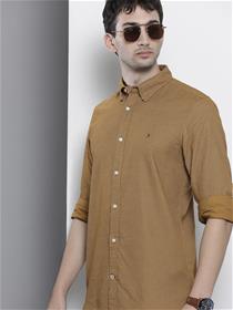 Shirt for men brown opaque printed casual shirt (my)