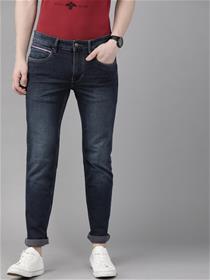 Men blue skinny fit mid rise clean look stretchable jeans (my)