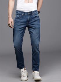 Men blue low-rise light fade stretchable jeans (my)