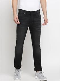 Jeans for men black slim fit light fade stretchable jeans (my)