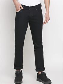 Jeans for men black slim fit low-rise slash knee stretchable (my)
