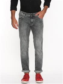 Men grey skanders slim fit low-rise clean look stretchable jeans (my)