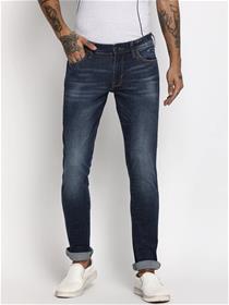 Men blue skinny fit low-rise light fade jeans (my)