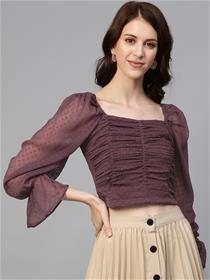 Crop top for women purple self designer crop top,fancy,designer & party wear (m)
