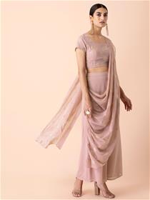 Crop top for women shraddha kapoor pink mukaish foil print crop top,fancy,party wear (m)