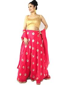 Lehenga choli for girls silk crop top embellished stitched lehenga  (pink),party wear (f)