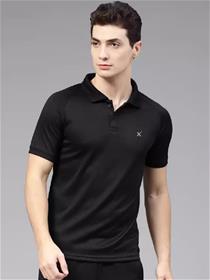 T- shirt men polo neck black t-shirt (f)