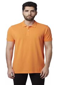 T-shirt for men solid men polo neck red  (f)
