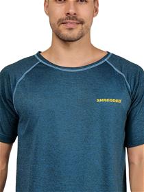 T-shirt for men shredded round neck half blue tshirt