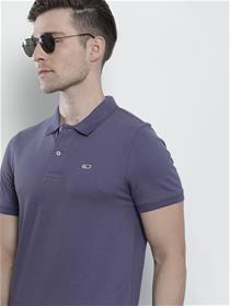 Casual t- shirt for men blue polo collar cotton slim fit t-shirt (my)