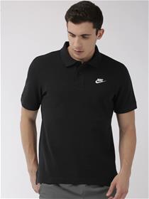T-shirt for men mike black solid polo collar(m)