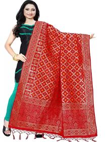 Banarasi dupatta for women jacquard,pure silk woven multicolor women,fancy,party wear (f)