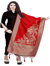 Banarasi dupatta for women jacquard woven gold, red women ,fancy,party wear (f)