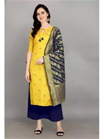Unstitched poly silk kurta & churidar material woven,fancy,party wear (f)