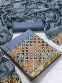 Unstitched cotton work kurta & churidar material self design,party wear suit (f)