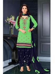 Unstitched cotton work suit fabric embroidered,fancy,party wear (f)