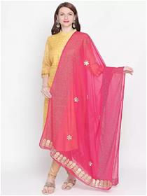 Dupatta for women chiffon embellished pink women dupatta,fancy,party wear (f)