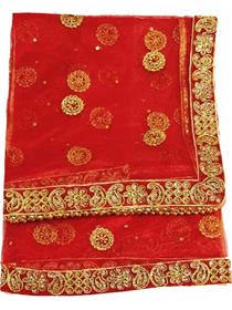 Dulhan dupatta for women net embroidered red,fancy & wedding(f)