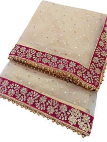 Dulhan dupatta for women net embroidered gold,pink,fancy,wedding(f)