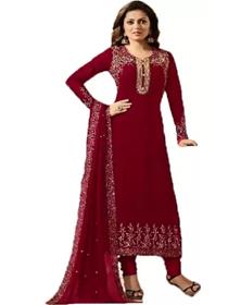 Semi stitched georgette salwar suit material embroidered,fancy,party wear (f)