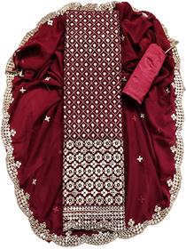 Women's georgette unstitched salwar suit dress material with heavy mirror work(a