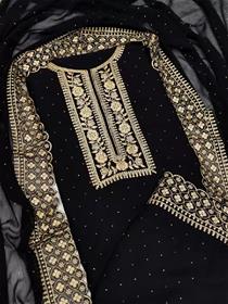 Unstitched georgette salwar suit material embellished,fancy,party wear(f)