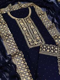 Unstitched georgette salwar suit material embellished,fancy,party wear (f)