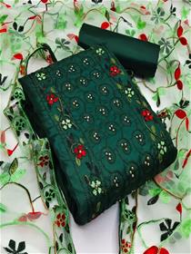Unstitched cotton salwar suit material embroidered, solid,fancy,party wear (f)