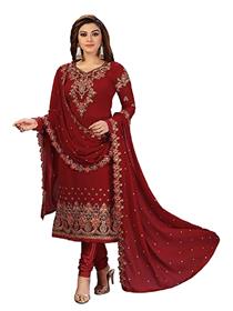 Women's georgette embroidery unstitched dress material suit (a)