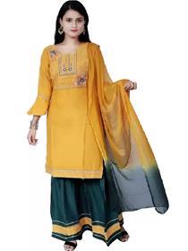 Kurti for women embroidered dress & dupatta set,fancy,designer,party wear (f)