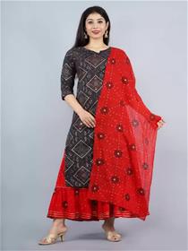 Kurti for women printed dress and dupatta set,fancy,designer,party wear (f)