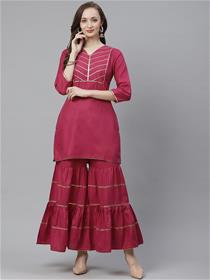 Kurti for women burgundy yoke design dress,fancy,party wear (m)