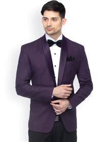 Balzer For Men Purple Slim Fit Single-Breasted Tuxedo Blazer (MY)