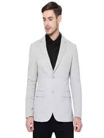 Blazer for men solid single breasted party men full sleeve dress (grey) (f)