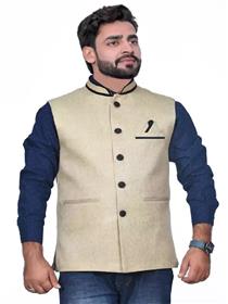 Nehru jacket for men sleeveless solid men nehru jacket(f)
