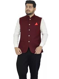Modi jacket for men sadri dress waistcoat bandi sleeveless solid men nehru jacket (f)