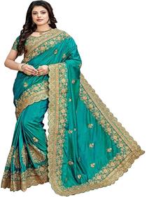 Women's woven silk saree with unstiched blouse (light green)