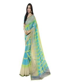 Saree for women plain weave super net saree with blouse piece
