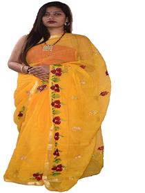 Saree for women & girl's kota doriae cotton blend saree with blouse piece