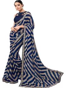 Saree for women's woven chiffon saree(blue)