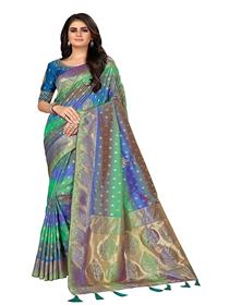 Saree for women manohari jacquard woven saree with blouse piece