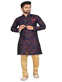 Sherwani for men dream blue men's traditional stitched heavy (a)