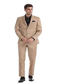 Arvind men brown tailored regular fit textured suit