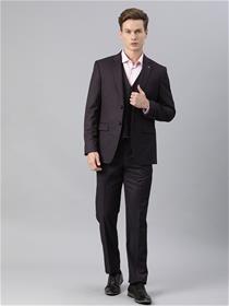 Suit for men maroon self-designed slim fit formal dress (my)